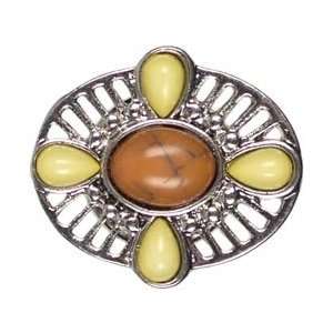  Cousin Beads Snap In Style Metal Accent 1/Pkg Oval Cabochon Natural 