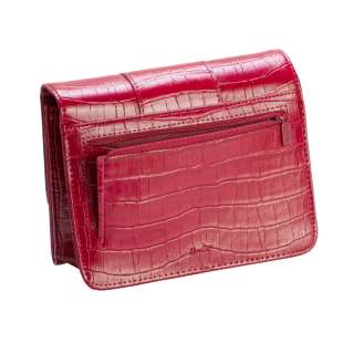 Red Buxton Women Mini Everglades Clutch Wallet W/Cross body Detachable 