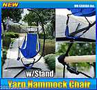 Steel Frame Yarn Hammock Chair and Stand Air Swing Relaxing Chair 