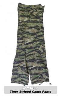 Tiger Stripe Camouflage BDU CARGO PANTS   Cotton/Polly Twill, Fatigue 