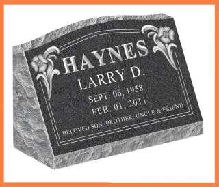 Cemetery Slant Grave Marker / Granite Headstone Markers  