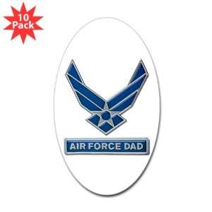  Sticker (Oval) (10 Pack) Air Force Dad 