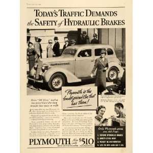  1935 Ad Vintage Plymouth Cars Hydraulic Brakes Chrysler 