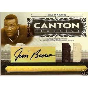 06 Playoff JIM BROWN Game Worn 2 color Patch/Auto #d/25   Sports 