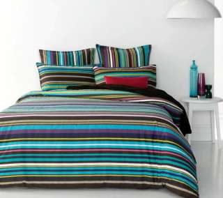 LONDON CHOC STRIPE~King Size Quilt Cover Set~PERCALE  