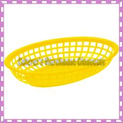 Dozen Yellow Plastic Oval Bread Serving Baskets  