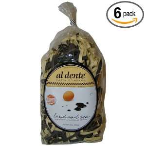 Al Dente Land and Sea, Squid Ink and Egg Fettuccine, 10 Ounce (Pack of 