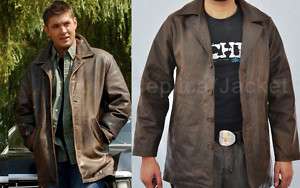 Supernatural Dean Winchester Long Leather Jacket /Coat  