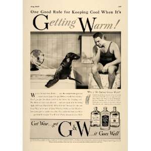   Whiskey Gins Sea Lion Bathtub   Original Print Ad