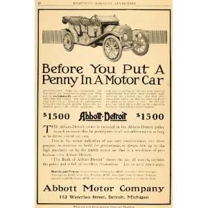  1911 Ad Abbott Detroit Motor Cars Coupe Demi Tonneau 