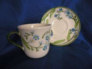 Franciscan Pottery Forget Me Not Coffee Cup & Saucer  