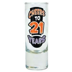   Cheers to 21 years shot glass and ID Millennium Silicone Based 2.5 OZ