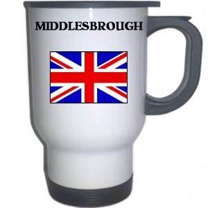  UK/England   MIDDLESBROUGH White Stainless Steel Mug 
