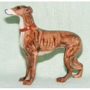 GREYHOUND Dog Brindle Stands Figurine MINIATURE New Porcelain KLIMA 