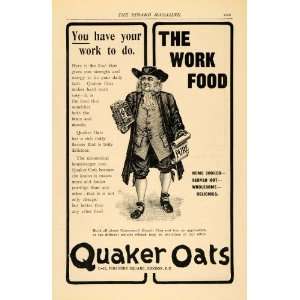  1904 Ad Work Food Quaker Oats Man Finsbury Square 