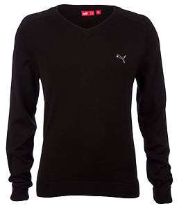 Puma Golf Mens Plain Knit Sweater   Black NEW  