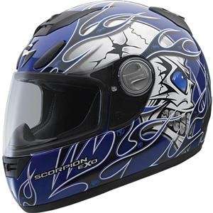  Scorpion EXO 700 Crackhead Helmet   X Large/Blue 