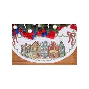  Home for the Holidays Tree Skirt Stamped Cross Stitch Kit 
