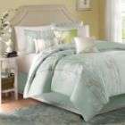 GRAND BEDDING Elegant Black Gold Jacquard Floral Comforter 8PC Set Bed 