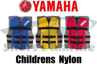 This listing is for a brand new Yamaha Childrens Nylon Life Jacket 