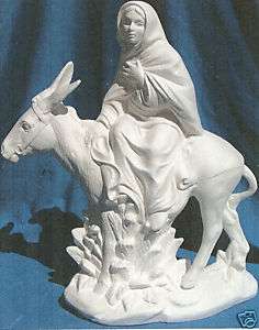 MARY ON A DONKEY CERAMIC BISQUE U PAINT RELIGIOUS  