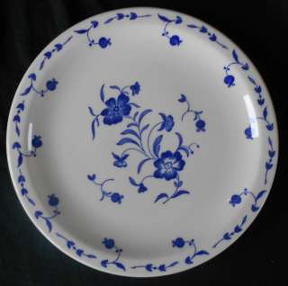   China * NANTUCKET * 9 1/2 Plate/s White & BLUE Flower RESTAURANT WARE