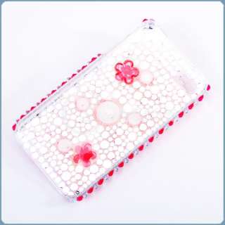 3D Rose Flower Bling Crystal Case Rhinestone Cover For iPhone 4 4G 4S 