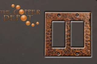 Copper Double Rocker Hammered Switchplate To Match Sink  