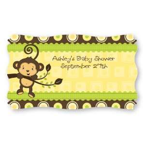  Monkey Neutral   Set of 8 Personalized Baby Shower Name 