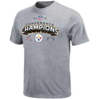 PITTSBURGH STEELERS NFL 2010 AFC Champs Grey T Shirt  