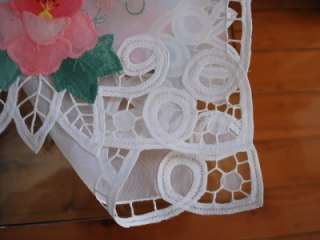 Applique Rose Batten Sheer Doily /Table Mat/Tray Cloth  