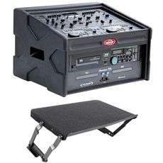   4U+8U DJ Shuttle Rack Case+1SKB AV8 Retractable AV Laptop Shelf  