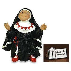Sister Folk God Loves You THIS Much Heart Figurine Nun  