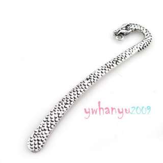 Tibetan Silver Tone Alloy Beading Bookmark Findings 120mm 124mm Carved 