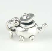 Silver Coffee and Tea Charms Teapot, Coffee Pot, Cup  