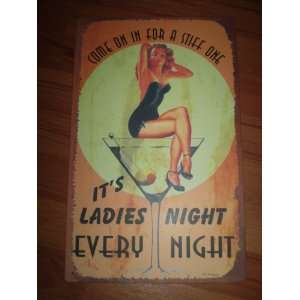 Ladies Night Out Martini Metal Sign