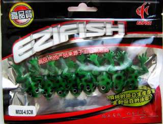 8x Bass Trout Muskie Soft Fishing Baits Frogs Lures 1 3/4 Green NEW 