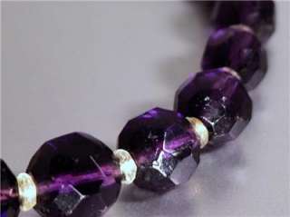   DEEP AMETHYST CZECH GLASS OPERA LENGTH NECKLACE purple violet  