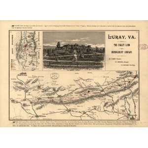  c1890 Map of Shenandoah Valley, showing railraods