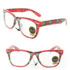   Wayfarer Fashion Sunglasses 1888 Red Checker Plastic Frame Clear Lens