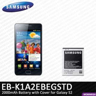 Genuine Samsung EB K1A2EBEGSTD 2000mAh Battery w Back Cover Galaxy S2 