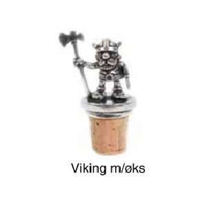  Viking Warrior with Axe Pewter Wine Cork 