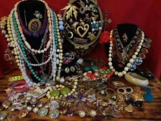 Huge 146 Vintage/Estate Jewelry Lot Earring,Brooches,Necklace,Bracelet 