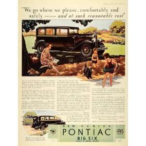  1930 Ad Oakland Motors Pontiac Big Six Family Creek Dog 