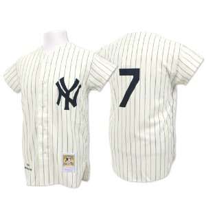   Mantle Home Jersey by Mitchell & Ness   Cream/Navy 52 Sports