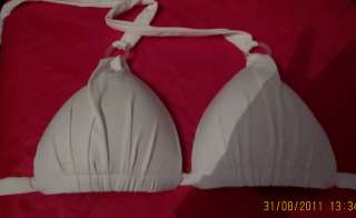 POKO PANO brazilian swimwear, bikini TOP, M white NWOT  