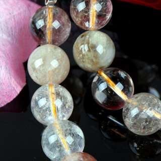 16.5L Colorful Rutile Quartz Gem Stone Beads Necklace  