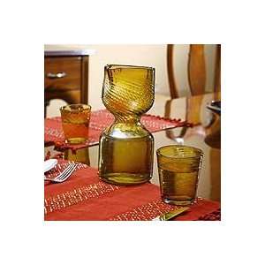   and glasses, Amber Chalice (set for 2) 
