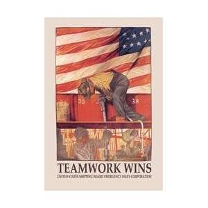Teamwork Wins US Shipping Board Emergency Corp 20x30 poster  