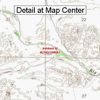 USGS Topographic Quadrangle Map   Ashland SE, Kansas (Folded 